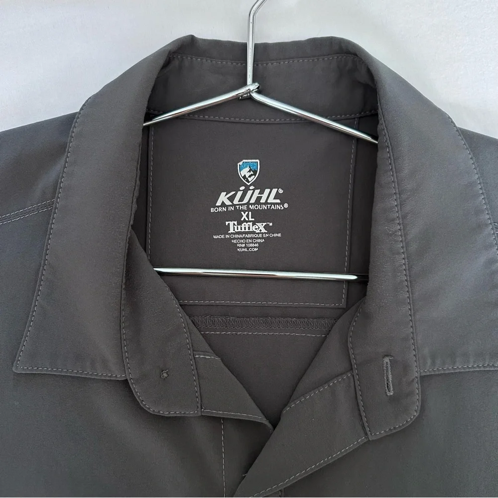Kuhl Shirt Mens XL Gray Short Sleeve Button Up Outdoor Hiking Lightweight - Picture 2 of 8